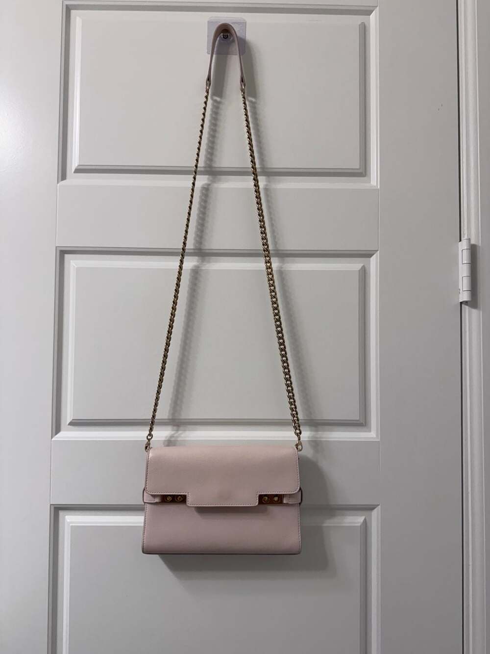 Delvaux Tempête Chain Shoulder Bag – Blush Pink Calfskin | Authentic | Made in F - Picture 3 of 13